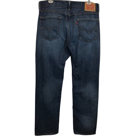 Levis 514 Mens 34x32 Jeans Straight Fit Medium Wash Whiskered Faded by Design. - Picture 2 of 13
